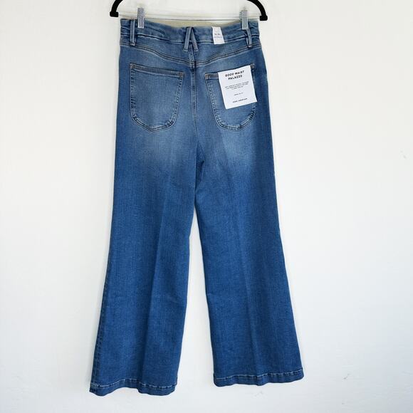 NWT Anthropologie Good American Good Waist High Rise Palazzo Wide Leg Jeans 32 - Picture 9 of 14